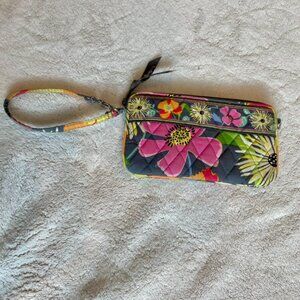 Vera Bradley Multicolored Floral Wristlet with Wrist Strap